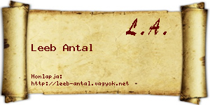 Leeb Antal névjegykártya